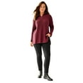 thumbnail image 1 of Ellos Plus Size 1/4 Zip Sweater Tunic With Side Slits, 1 of 4