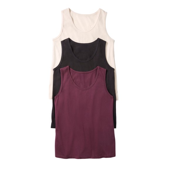Ellos Plus Size 3-Pack Scoopneck Sleeveless Tank