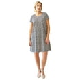 thumbnail image 1 of Ellos Plus Size Cotton Spandex Scoop Neck Short Sleeve A Line Tee Dress, 1 of 2