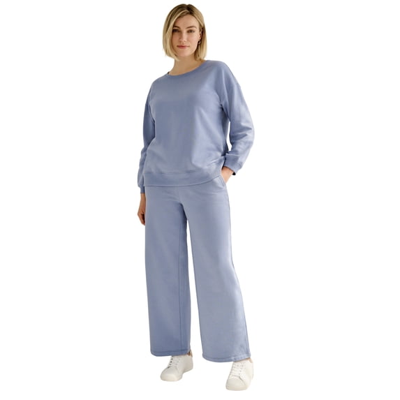 Ellos Plus Size Boxy Fleece Sweatshirt