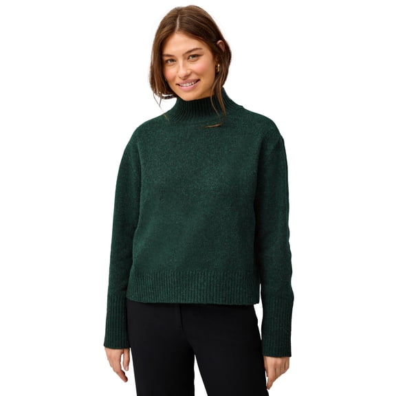 ellos Plus Size Boxy Mock Neck Pullover