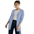thumbnail image 1 of Ellos Plus Size V-Neck Button-Front 100% Cotton Boyfriend Cardigan, 1 of 5