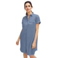 thumbnail image 1 of ellos Plus Size Button Front Linen Shirtdress, 1 of 2
