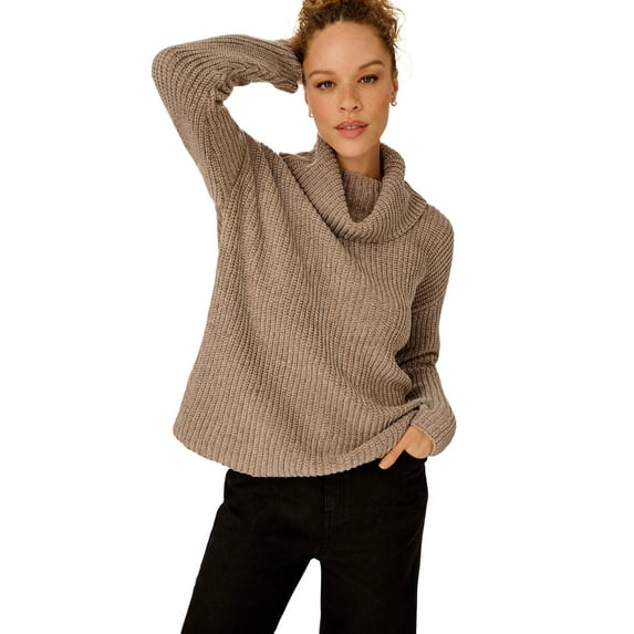 ellos Plus Size Chenille Turtleneck Sweater