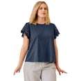 thumbnail image 1 of Ellos Plus Size Eyelet Cap Sleeve Tee, 1 of 5