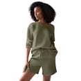 thumbnail image 1 of Ellos Plus Size Fleece Shorts With Drawstring Waist, 1 of 2