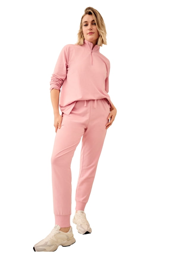 Plus Size Studio French Terry Drawstring Elastic Waistband Jogger