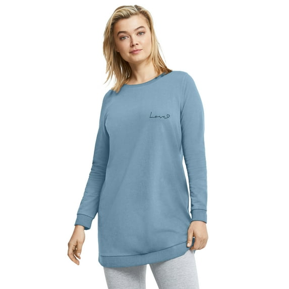 Ellos Plus Size French Terry Love Tunic Sweatshirt
