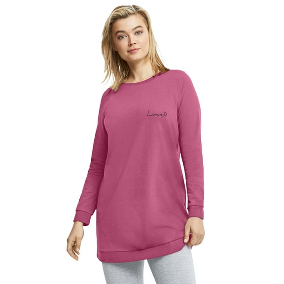 ellos Plus Size French Terry Love Tunic Sweatshirt