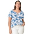 thumbnail image 1 of Ellos Plus Size Keyhole Peasant Blouse, 1 of 3