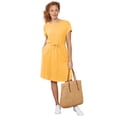 thumbnail image 1 of Ellos Plus Size 100% Cotton Cinched-Waist Drawstring Midi Dress, 1 of 4