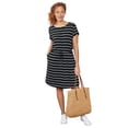 thumbnail image 1 of Ellos Plus Size 100% Cotton Cinched-Waist Drawstring Midi Dress, 1 of 4