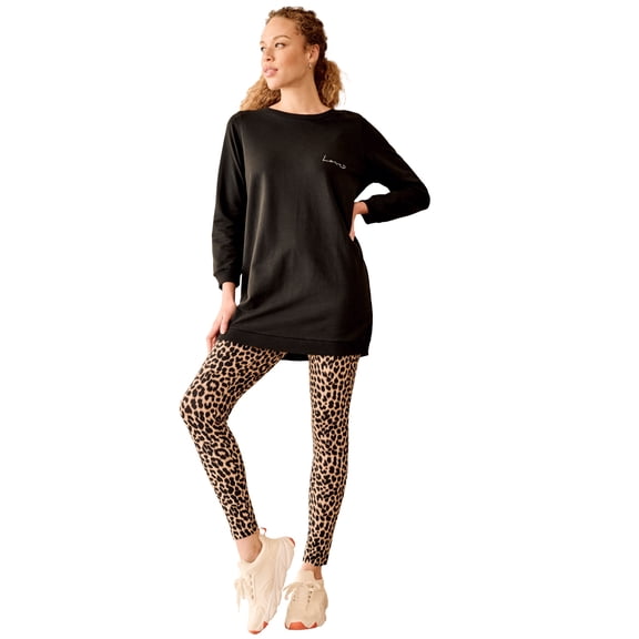 ellos Plus Size Cotton Spandex Full Length Leggings