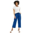 thumbnail image 1 of Ellos Plus Size Linen-Blend Drawstring Elastic Waist Relaxed Fit Capris, 1 of 4