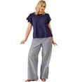 thumbnail image 1 of Ellos Plus Size Linen-Blend Elastic Waist Drawstring Relaxed Pant, 1 of 6