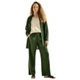 thumbnail image 1 of Ellos Plus Size Linen-Blend Elastic Waist Drawstring Relaxed Pant, 1 of 5