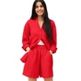 thumbnail image 1 of Ellos Plus Size Linen-Blend Pull-On Elastic Waist Shorts, 1 of 3