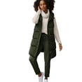 thumbnail image 1 of Ellos Plus Size Long Hooded Puffer Vest, 1 of 3
