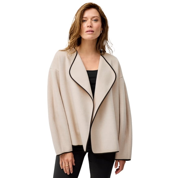 Ellos Plus Size Open Drape Front Boxy Jacket