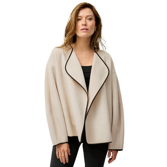 ellos Plus Size Open Drape Front Boxy Jacket