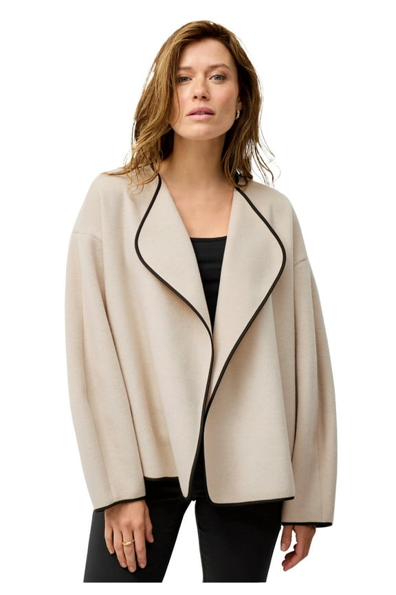 Plus Size Open Drape Front Boxy Jacket