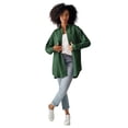 thumbnail image 1 of Ellos Plus Size Oversized Linen-Blend Boyfriend Shirt, 1 of 4