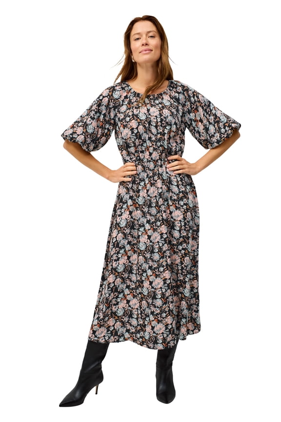 Plus Size Satin Keyhole Empire Midi Dress