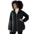 thumbnail image 1 of Ellos Plus Size Sherpa Zip-Front Jacket, 1 of 3