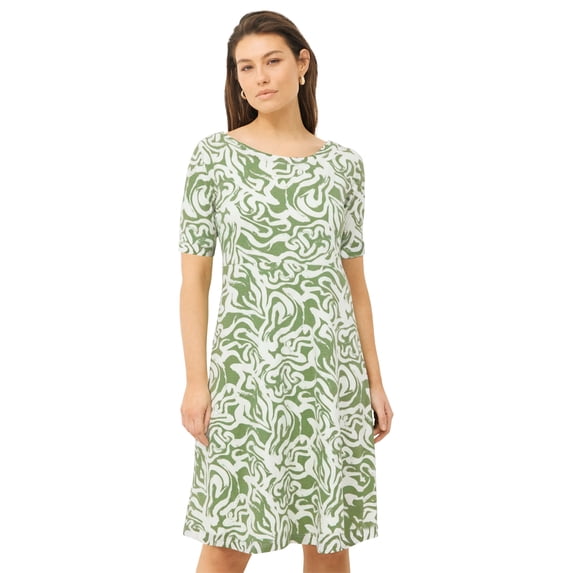 Ellos Plus Size Short Sleeve Fit & Flare Knit Dress