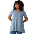 thumbnail image 1 of Ellos Plus Size Side Point Hem Scoop Neck Tunic, 1 of 3