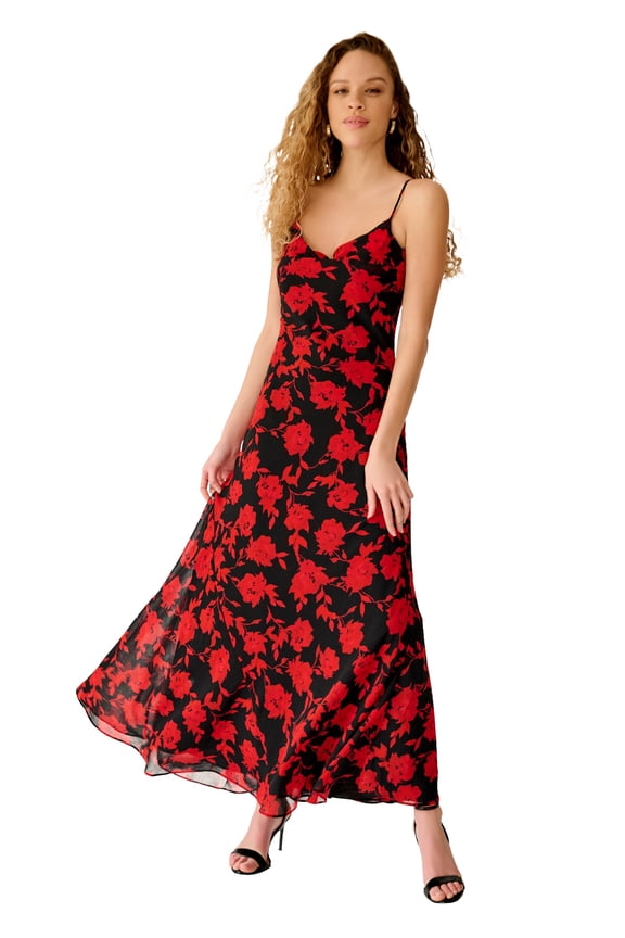 Plus Size Strappy Drape Neck Maxi Dress