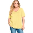 thumbnail image 1 of Ellos Plus Size Stretch Jersey Knit A-Line Relaxed V-Neck Short Sleeve Tunic, 1 of 3
