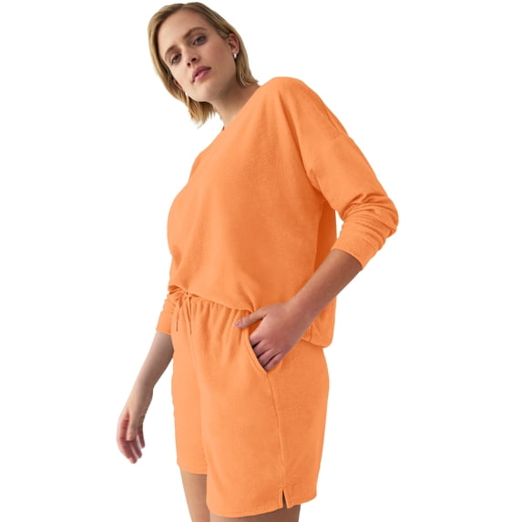 Ellos Plus Size Terry Cloth Short With Drawstring Elastic Waist
