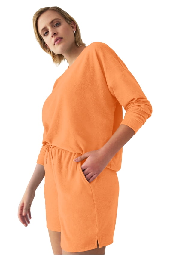 Plus Size Terry Cloth Short With Drawstring Elastic Waist