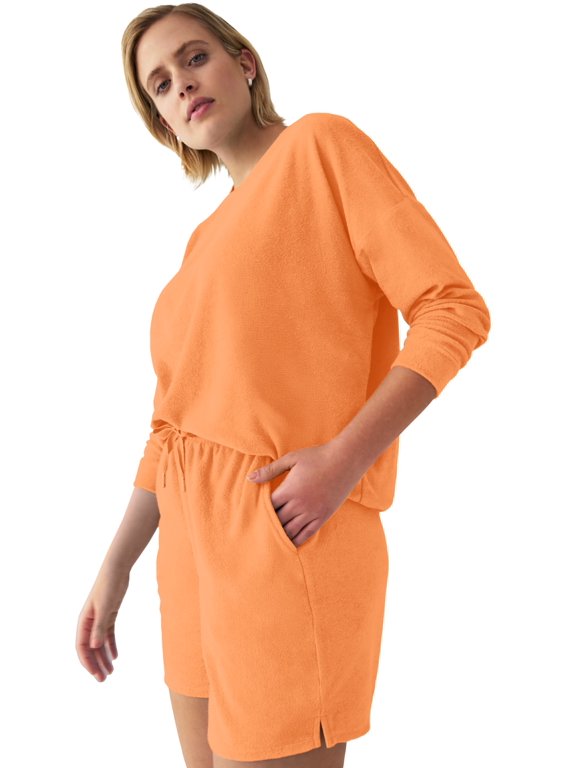 Plus Size Terry Cloth Short With Drawstring Elastic Waist