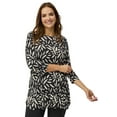 thumbnail image 1 of ellos Plus Size Three-Quarter Sleeve Curved Hem Tunic, 1 of 2