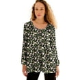 thumbnail image 1 of Ellos Plus Size Tie Neck Peasant Tunic, 1 of 4