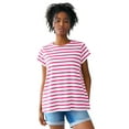 thumbnail image 1 of ellos Plus Size Cotton Jersey Slub Cap Sleeve Trapeze Tee, 1 of 5