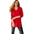 thumbnail image 1 of Ellos Plus Size V-Neck Sweater Tunic, 1 of 3