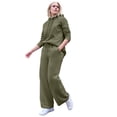 thumbnail image 1 of Ellos Plus Size Wide Leg Fleece Sweatpant With Drawstring Waist, 1 of 2