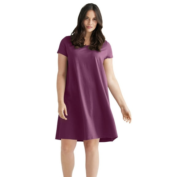 ellos Women's Plus Size A-Line Knit Tee Dress