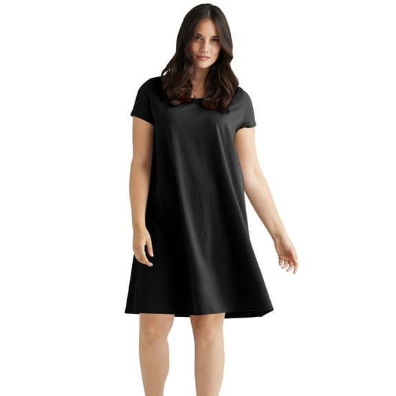 ellos Women's Plus Size A-Line Knit Tee Dress