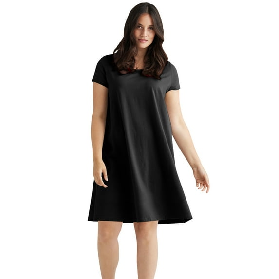 ellos Women's Plus Size A-Line Knit Tee Dress
