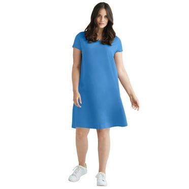 ellos Women's Plus Size A-Line Knit Tee Dress