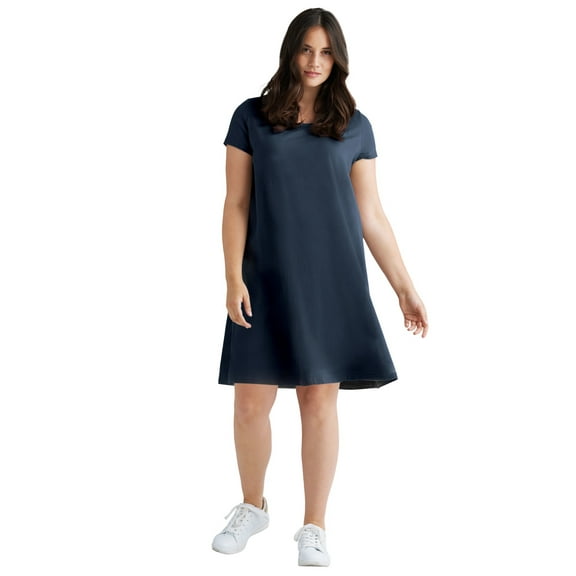 ellos Women's Plus Size A-Line Knit Tee Dress
