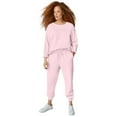 thumbnail image 1 of ellos Women's Plus Size Boxy Fleece Sweatshirt - 38/40, Misty Rose, 1 of 3