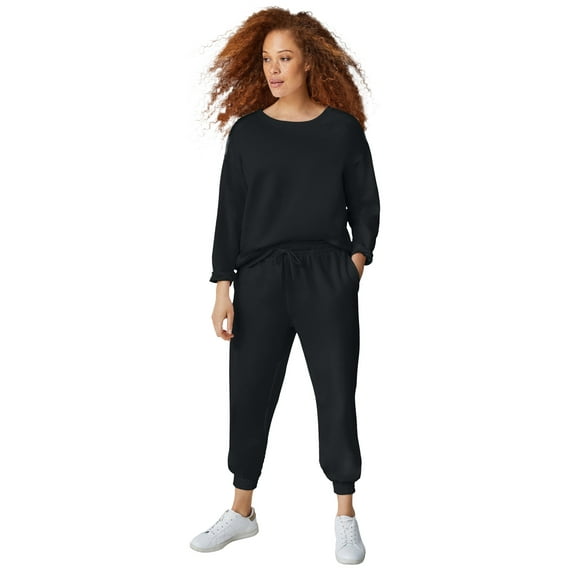 ellos Women's Plus Size Boxy Fleece Sweatshirt