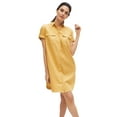thumbnail image 1 of ellos Women's Plus Size Button Front Linen Shirtdress - 36, Honey Spice, 1 of 2