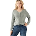 thumbnail image 1 of Ellos Plus Size Button Y-Neck Sweater, 1 of 5