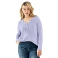 thumbnail image 1 of ellos Women's Plus Size Button Y-Neck Sweater, 1 of 5